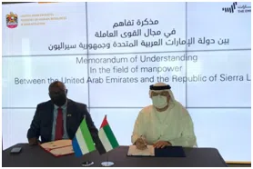 Memorandum of Understanding signed between the Governments of the United Arab Emirates and the Republic of Sierra Leone