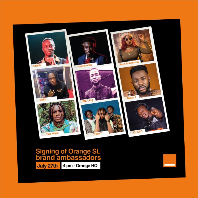 Orange SL Signs Contract with Drizilik, Markmuday & Seven other as Brand Ambassadors