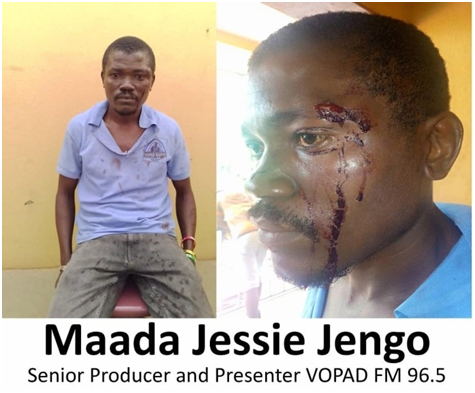 journalist,Maada Jessie Jengo, of Voice of Peace and Development (VOPAD) Radio FM 96.5 in Waterloo