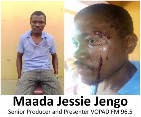 journalist,Maada Jessie Jengo, of Voice of Peace and Development (VOPAD) Radio FM 96.5 in Waterloo