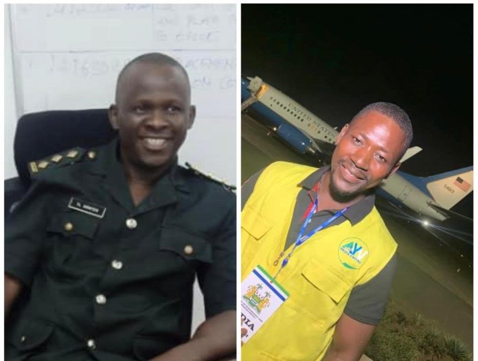 Captain T.L. Konteh and Salifu Chernor Kamara, a journalist with Africa Young Voices (AYV).