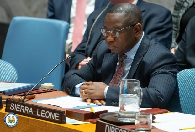President, Dr. Julius Maada Bio speaking at the the United Nations Security Council