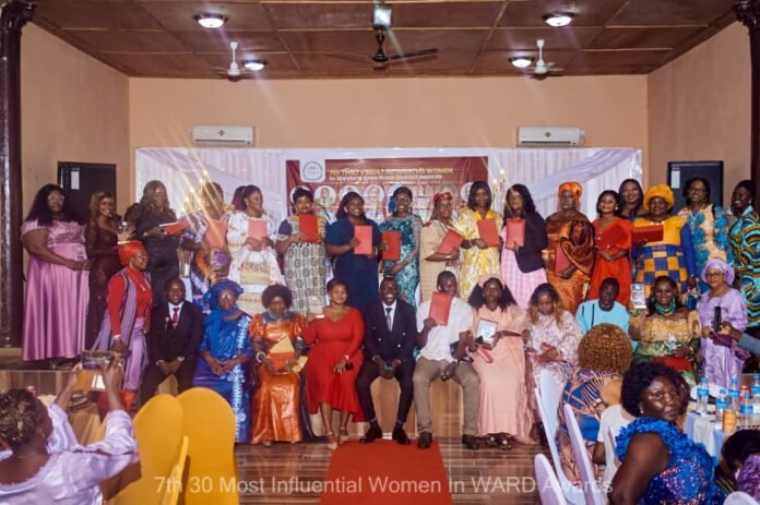Attendees and awardees pose for picture at the “30 Most Influential Women in Western Area Rural District” Awards organized by Advocacy for Women and Youth Employment (AWYE)