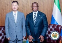 New Chinese Ambassador Presents Credentials to President Bio at State House