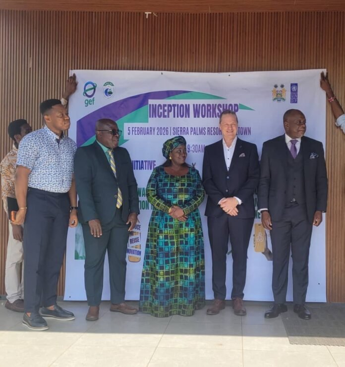 Stakeholders pose for picture at the launch of UNDP's Youth-Led Circular Economy and Zero-Waste Initiatives