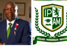 Rokel Bank CEO to Engage IPAM Students Today on Digital Banking and Financial Inclusion Portrait of a man in a navy suit with a green tie and medal, beside the University of Sierra Leone IPAM crest logo.