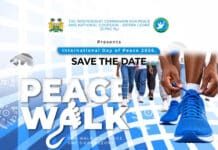 Thousands Expected to Join ICPNC Peace Walk on September 19 Poster announcing International Day of Peace 2026 with 'Save the Date' and 'Peace Walk' imagery; features people walking and prominent blue sneakers in the foreground.