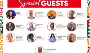 Group collage of diverse 'Special Guests' headshots arranged in rows with circular photo frames, captions, and a red banner reading Special Guests at the top.